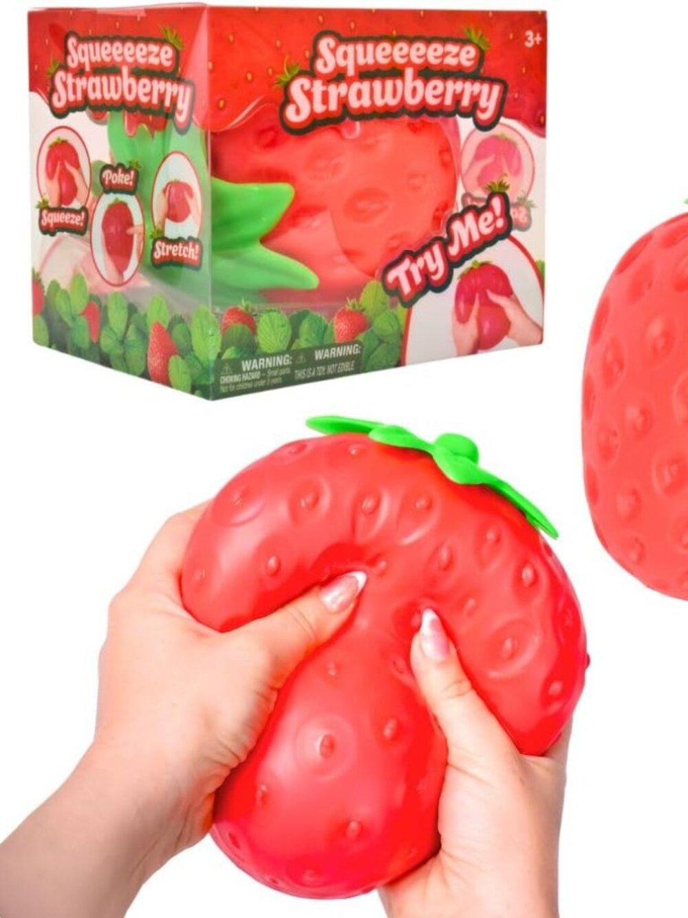 Sunny Days Entertainment Strawberry Squishy - Jumbo Stress Ball - Ages 3+